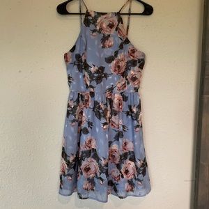 Backless floral dress